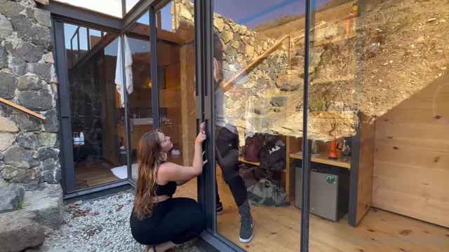 Poster: Miss Lady P - - A sliding glass door. for punishing pathetic useless little boys balls