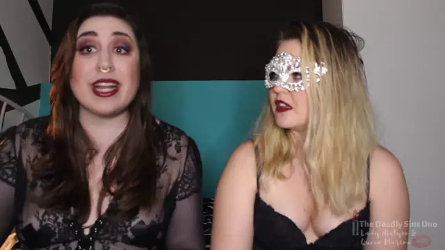 Poster: Lady Aislynn and Queen Marina - - We Want A Female Sub - Men SUCK